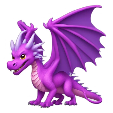Pink and purple dragon with feathered wings sticker