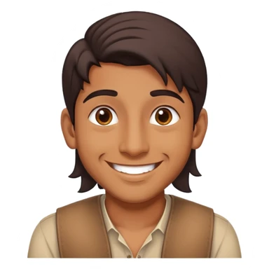 a 21 year old brown indian boy smiling and looking happy sticker