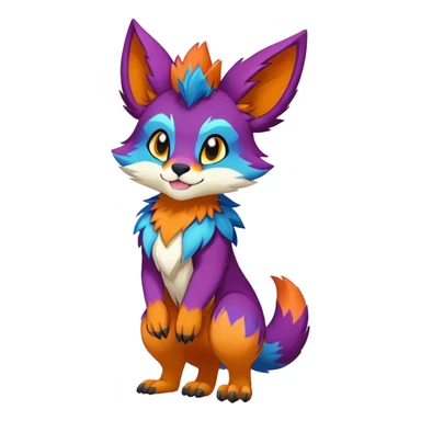 colorful anthro vernid fursona Fakemon sticker