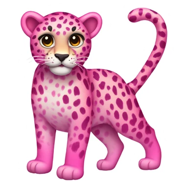 Pink ombre full body  leopard with glitter  sticker