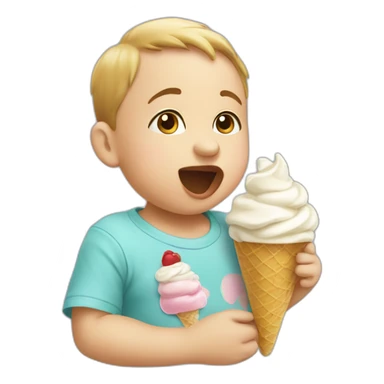 baby eat icecream sticker
