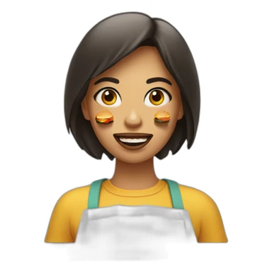 Girl eat burger  sticker