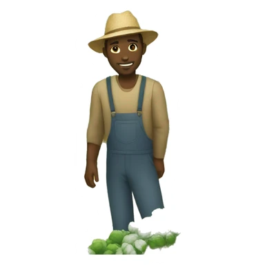 Black man farming in the fields sticker