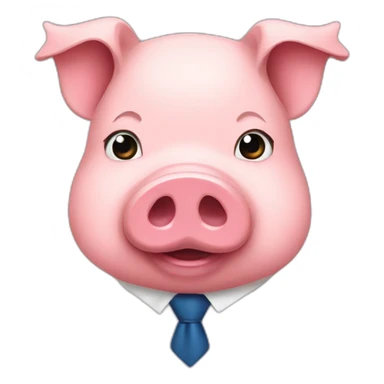 Pig wearing a tie sticker
