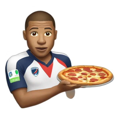 Mbappe mange une pizza sticker