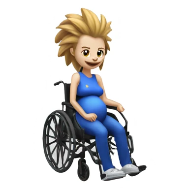 pregnant sonic the hedgehog in manual wheelchair  sticker