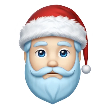 Fantasy human emoji portrait, Santa Claus hat with icy frost, simple winter mantle with icy blue fur trim and crimson inner fabric, northern winter aesthetic, calm heroic expression, clean flat emoji design, male/female variant
 sticker
