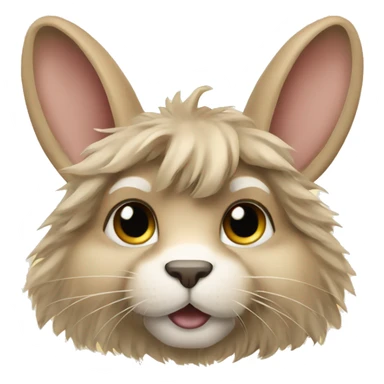 beige lionhead bunny sticker