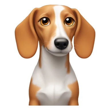 White dachshund with orange fur around her eyes and ears like a beagle  sticker