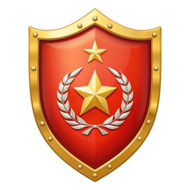 a shiny shield with the USSR flag inside sticker