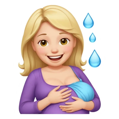 Crying laughing pregnant lady sticker