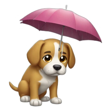 Dog in the rain sticker