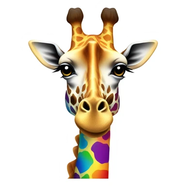 Giraffe with rainbow spots sticker