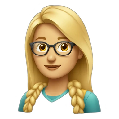 Mujer estudiante mediana edad rubia y con gafas sticker