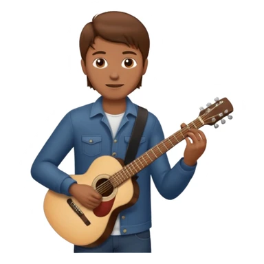 man holding guitar sticker