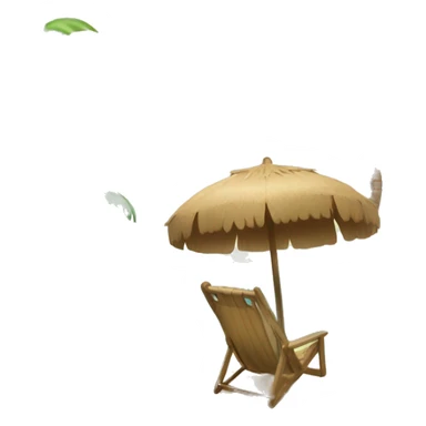 Beach with shirm and palm coconut sticker