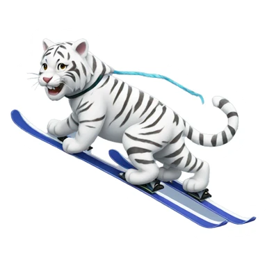 snow tiger riding ski sticker