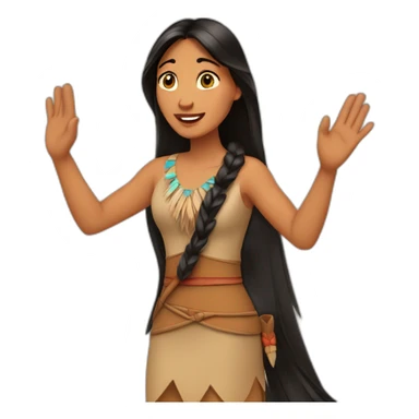 pocahontas waving good bye sticker