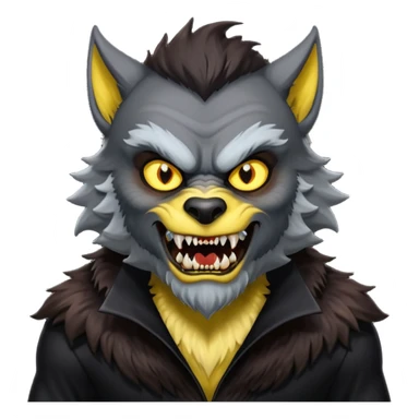 The Werewolf from Universal Monsters with dark brown fur, black silk outfit sticker