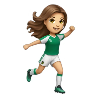 Full body caucasian girl with long Brown hair doing Cristiano ronaldo celebration sticker