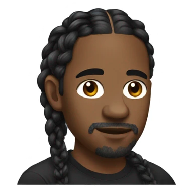 Kendrick Lamar with braids no facial hair in a black t-shirt sticker
