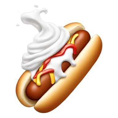 Whipped cream on tip of hot dog sticker