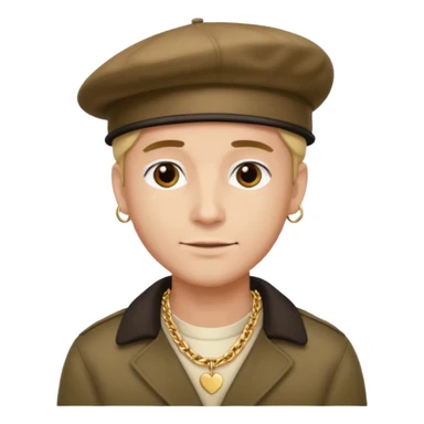 man with beret and necklace sticker