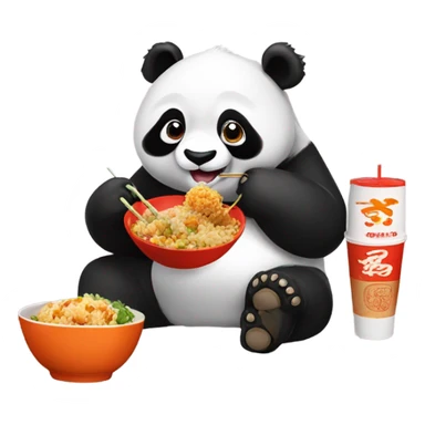 Panda eating Panda Express  sticker