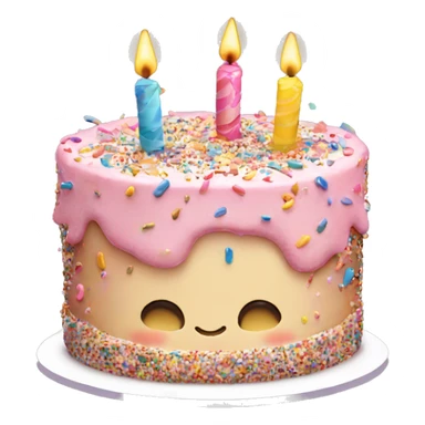 Cute birthday cake with lots of sprinkles  sticker