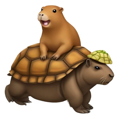Capybara riding a tortoise sticker