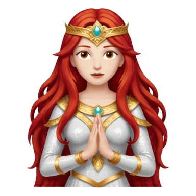 Minerva, Goddess of Wisdom from Gods and Goddesses with long red hair, ivory sequin outfit sticker