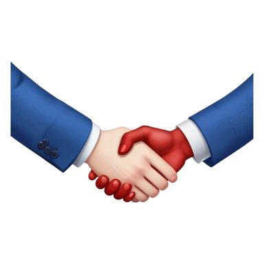 handshake with one hand in blood, hands in blue suits sticker