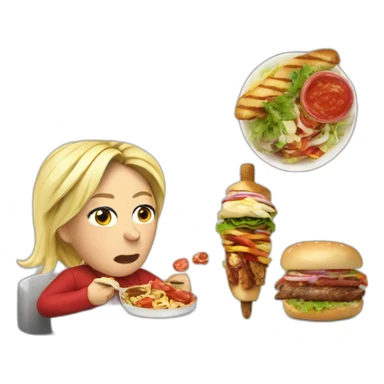 marine le pen eating a kebab sticker