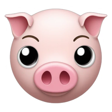 3d sphere with a cartoon Pig skin texture with big calm eyes sticker