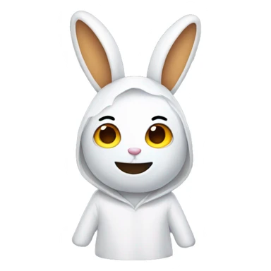 rabbit in a ghost costume  sticker