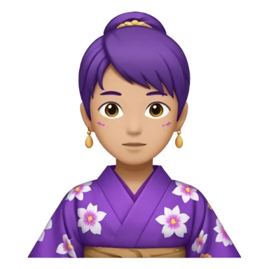 não binário japones kimono roxo sticker