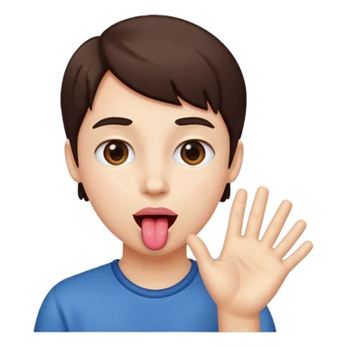 hands to the side sticking tongue out  sticker