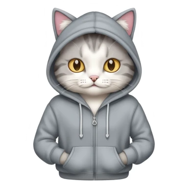 Cat wearing a hoodie sticker