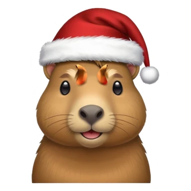 Capybara con gorrito de navidad emoji para Whatsapp  sticker