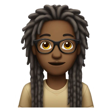 brown skin African American with dreads and glasses  sticker