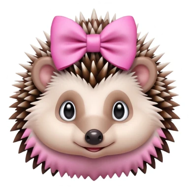 hedgehog with a pink bow emoji sticker
