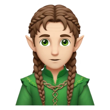 elves with braided brown  hair man sticker