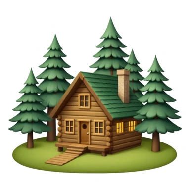 cabin in the woods, surrounded by pines sticker