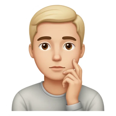 thoughtful person with hand on chin sticker