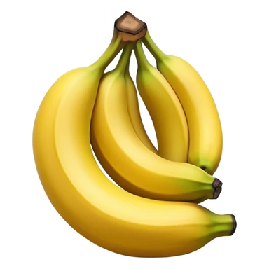 Cinematic bright yellow banana, smooth peel with gentle curves, slightly ripened, stacked in a charming bunch, warm glowing background, soft and inviting. sticker