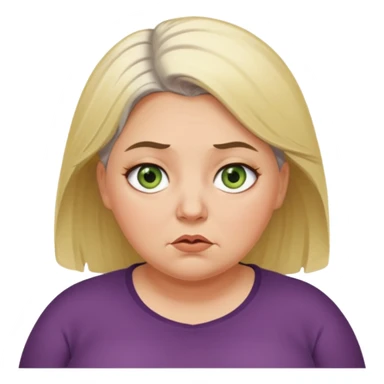 Overweight, blonde and grey haired female with golden green Hazel eyes having a bad week rolling eyes animated sticker