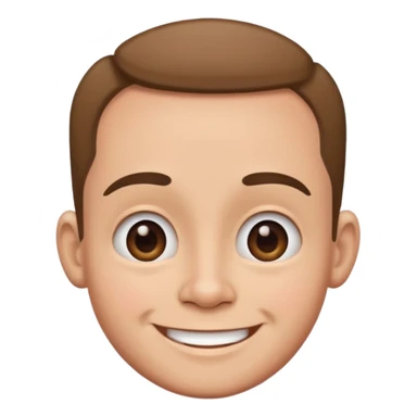 Funny caricature style cartoon, big head, happy face sticker