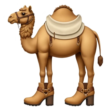 Camel Head Fridge Body Camel Legs Wear And Brown Boots And Background City sticker