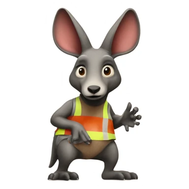 Aardvark with a stop sign sticker