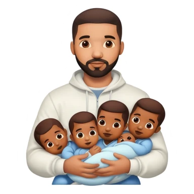 drake with ten babies in his hand sticker
